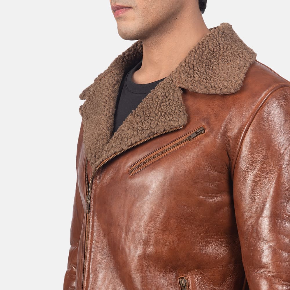 Asher Shearling Brown Men's Leather Jacket