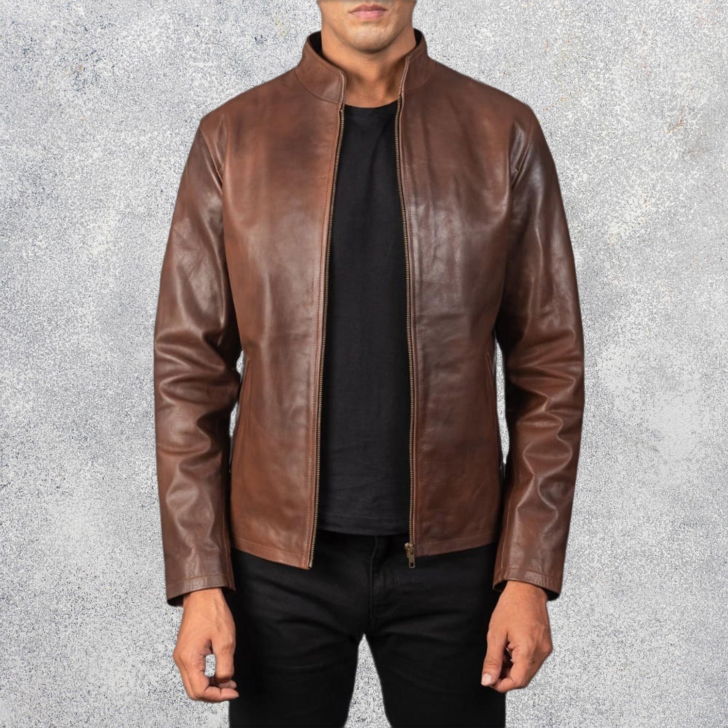 Alex Brown Leather Biker Jacket