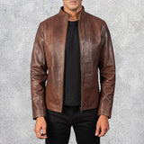 Alex Brown Leather Biker Jacket