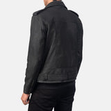 Ryder Distressed Black Men's Leather Biker Jacket