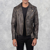 Allaric Alley Distressed Brown Leather Biker Jacket