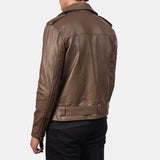 Tarek Mocha Leather Biker Jacket