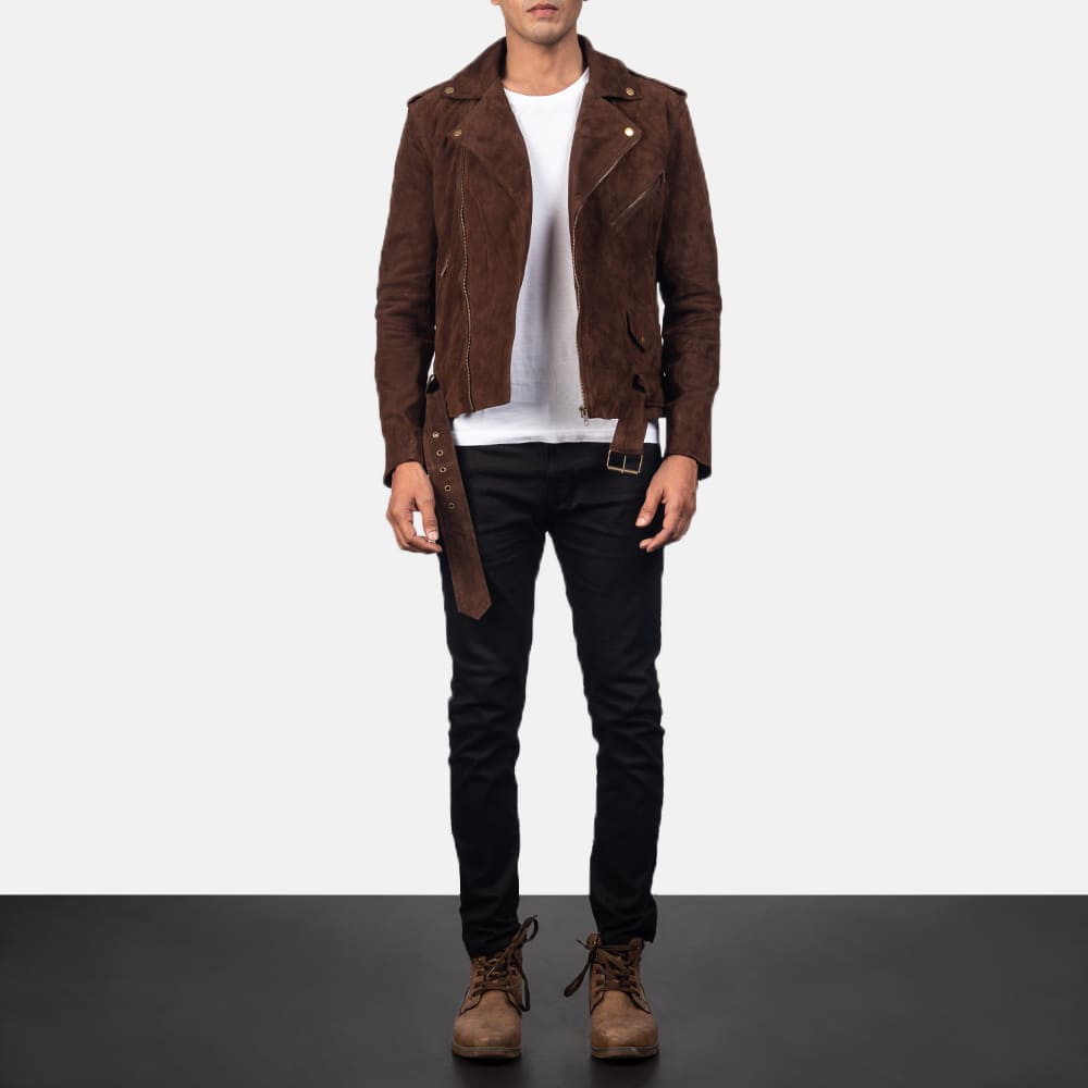 Tarek Mocha Suede Biker Jacket