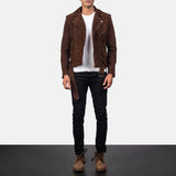 Tarek Mocha Suede Biker Jacket