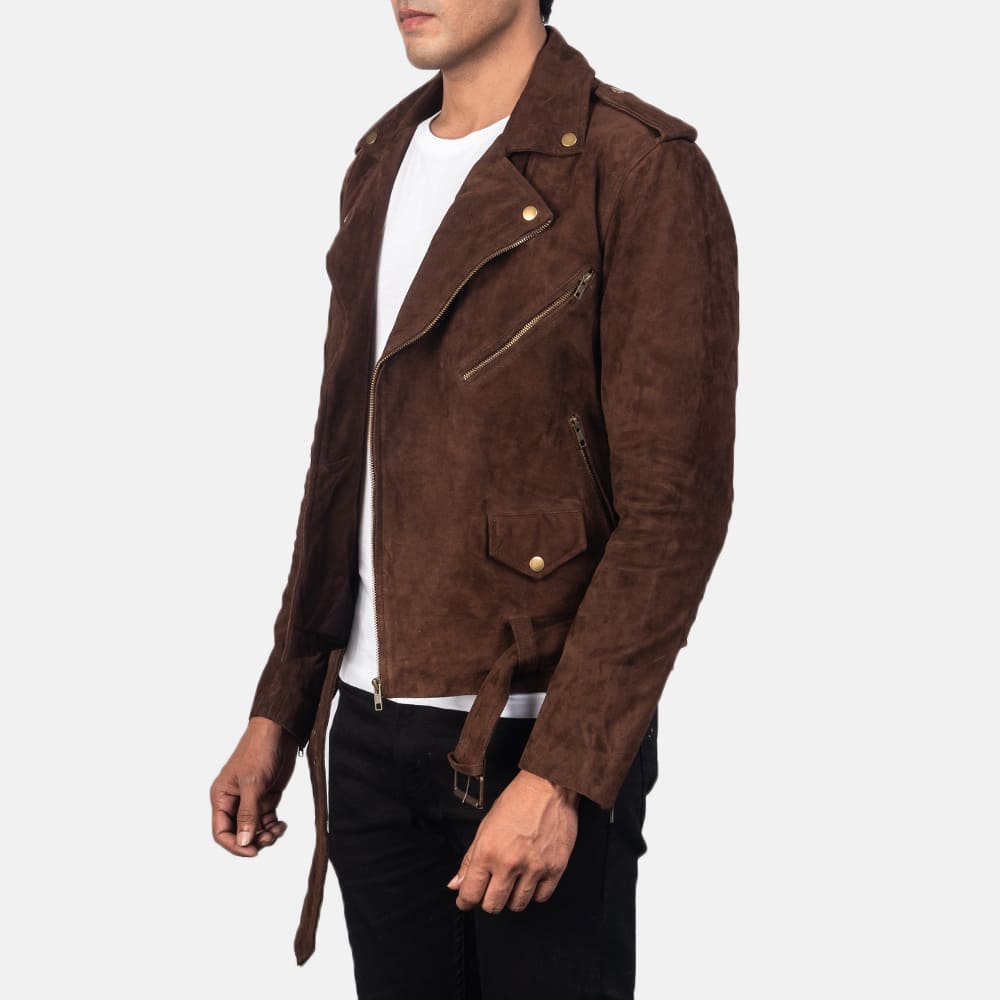 Tarek Mocha Suede Biker Jacket