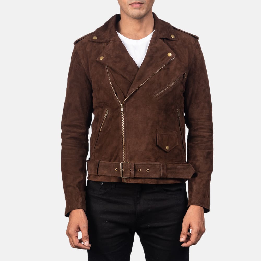 Tarek Mocha Suede Biker Jacket