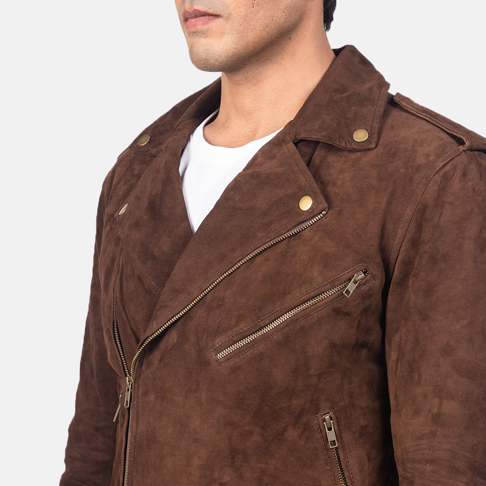 Tarek Mocha Suede Biker Jacket