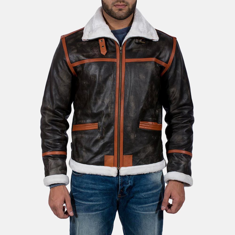 Everest Brown Fur Leather Jacket