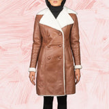 Amie Brown Double Breasted Shearling Coat
