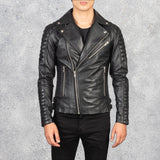 Armand Black Leather Biker Jacket