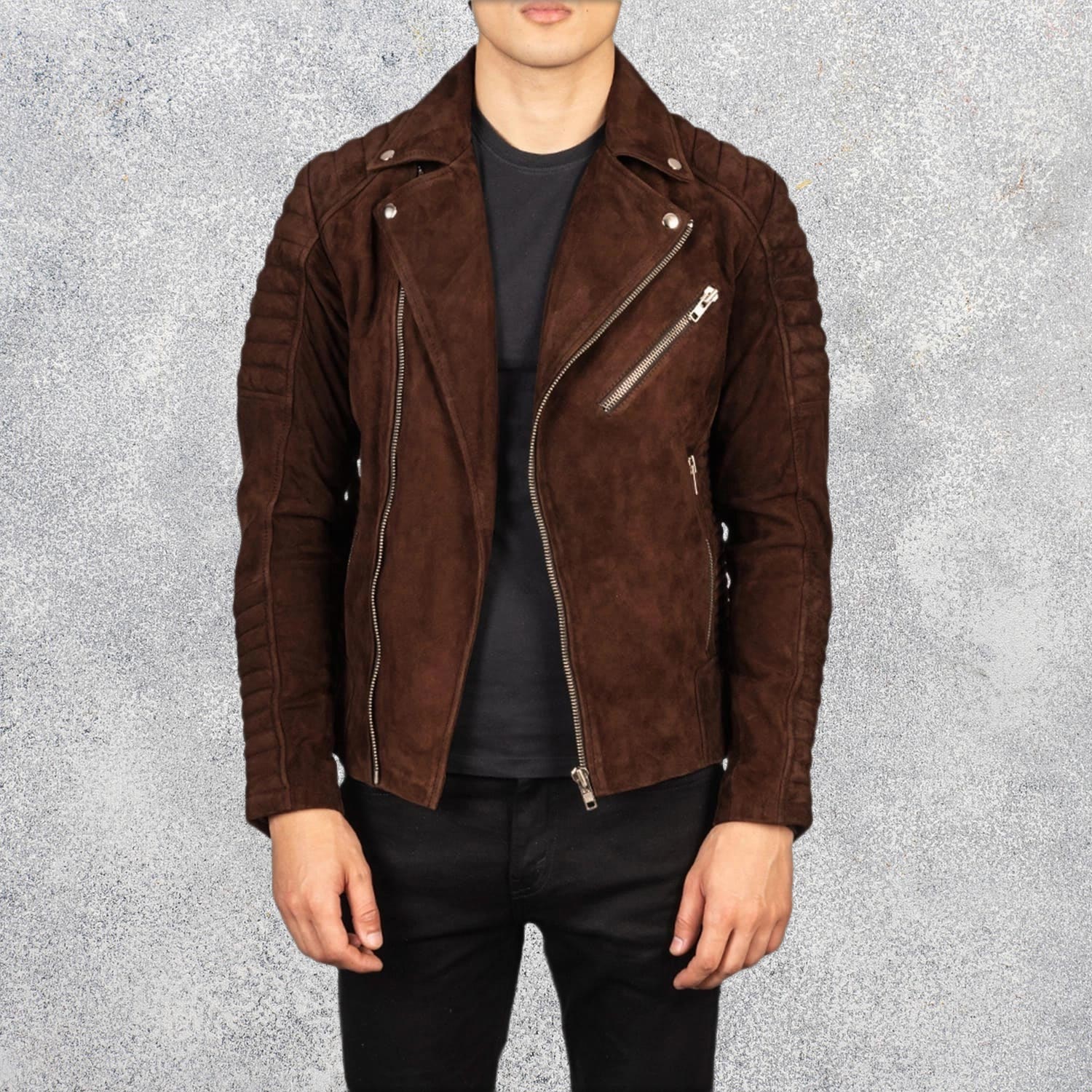 Armand Mocha Suede Biker Jacket