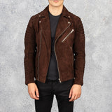Armand Mocha Suede Biker Jacket