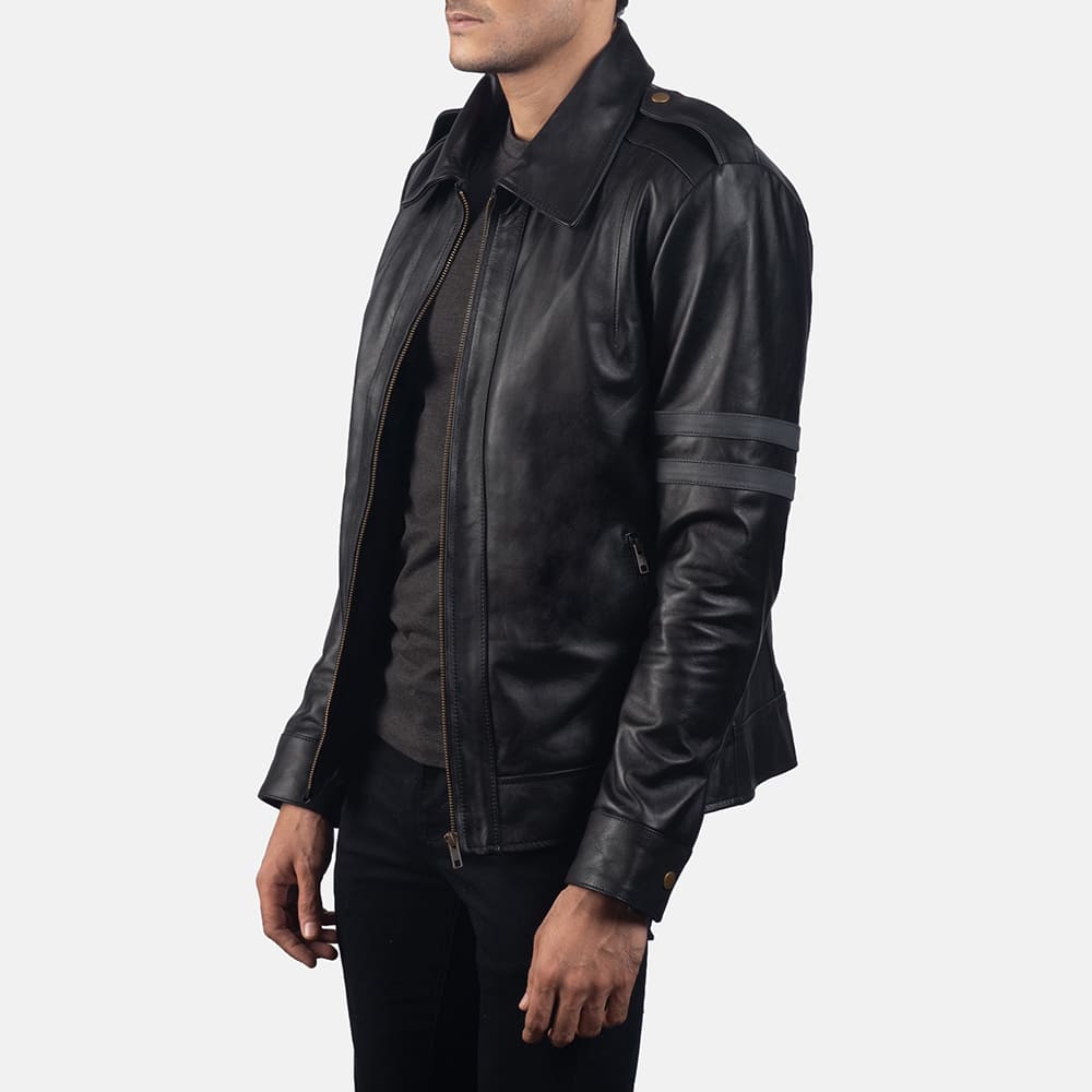 Colton Black Men's Leather Biker Jacket