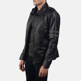 Colton Black Men's Leather Biker Jacket