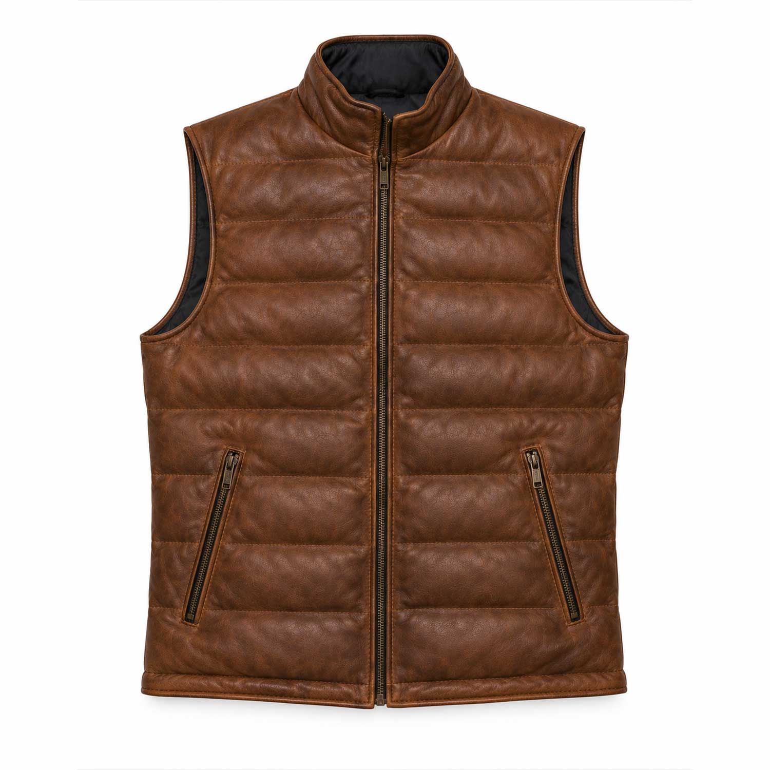 Ashcroft Cognac Full Grain Leather Texture Close Up