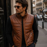 Ashcroft Full Grain Leather Vest Urban Street Style