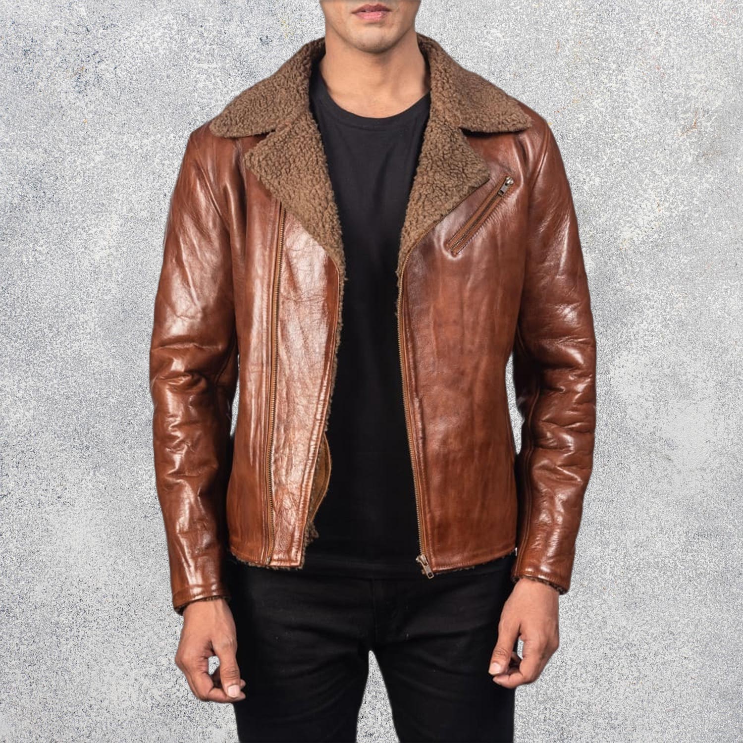 Asher Shearling Brown Men's Sheepskin Leather Jacket