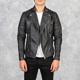 Axel Noir Men's Leather Biker Jacket