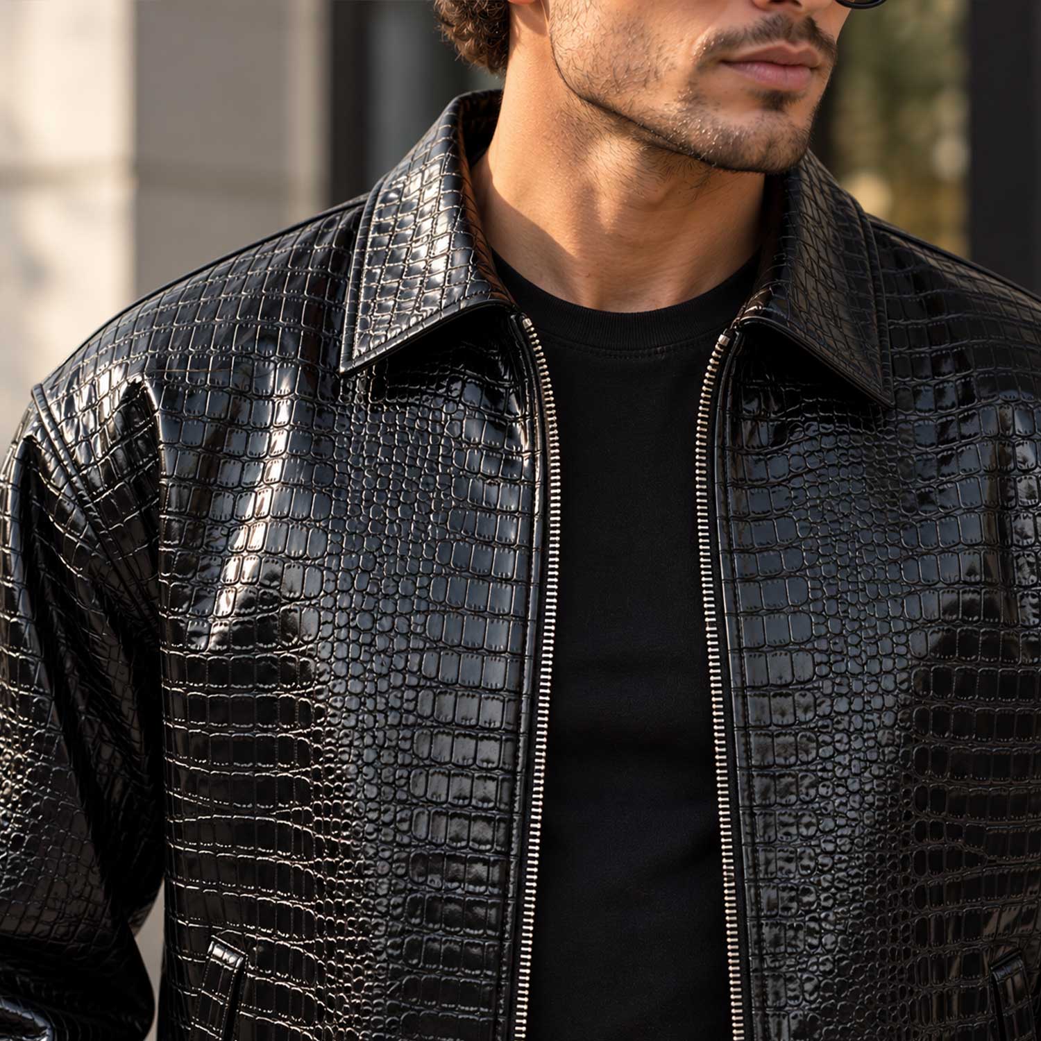 Men’s Black Croc Embossed Cowhide Leather Jacket
Black Croc Embossed Leather Boxy Jacket for Men
Men’s Black Genuine Cowhide Croc Leather Jacket
Black Croc Embossed Cowhide Jacket for Men
Men’s Black Textured Cowhide Leather Jacket
Black Genuine Leather Croc Embossed Jacket