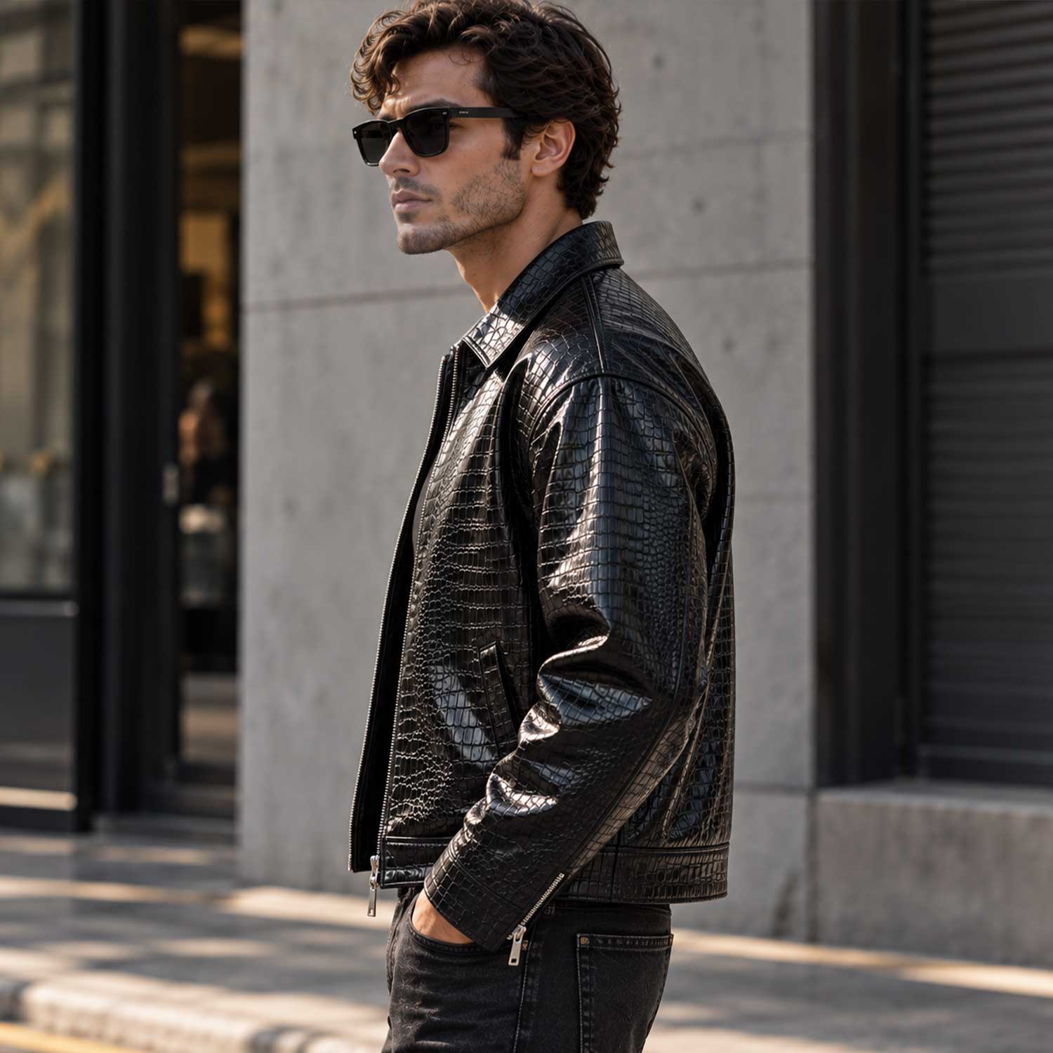Men’s Black Croc Embossed Cowhide Leather Jacket
Black Croc Embossed Leather Boxy Jacket for Men
Men’s Black Genuine Cowhide Croc Leather Jacket
Black Croc Embossed Cowhide Jacket for Men
Men’s Black Textured Cowhide Leather Jacket
Black Genuine Leather Croc Embossed Jacket