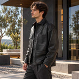 Men’s Black Sheepskin Leather Chore Jacket
Black Genuine Leather Chore Jacket for Men
Men’s Black Leather Four Pocket Chore Jacket
Black Sheepskin Leather Workwear Jacket
Men’s Genuine Leather Workwear Chore Jacket