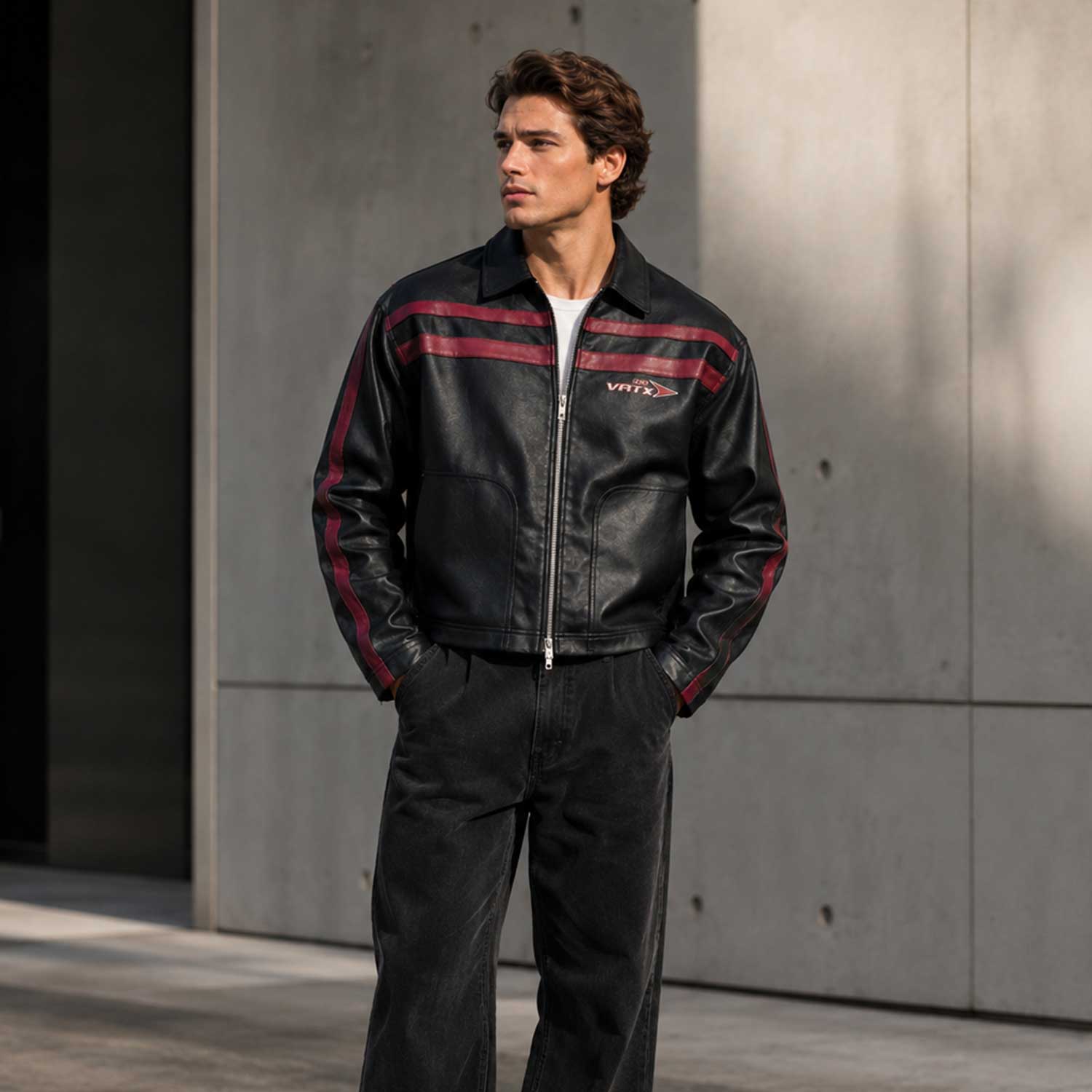 Black Leather Motocross Jacket Burgundy Stripes
Genuine Leather Oversized Biker Jacket Black Burgundy
Black Leather Racing Jacket Burgundy Stripe Detail
Vintage Style Leather Moto Jacket Oversized Fit
Premium Black Leather Streetwear Racing Jacket
Genuine Leather Motocross Jacket Burgundy Racing Stripes
Oversized Black Biker Jacket Premium Leather Style