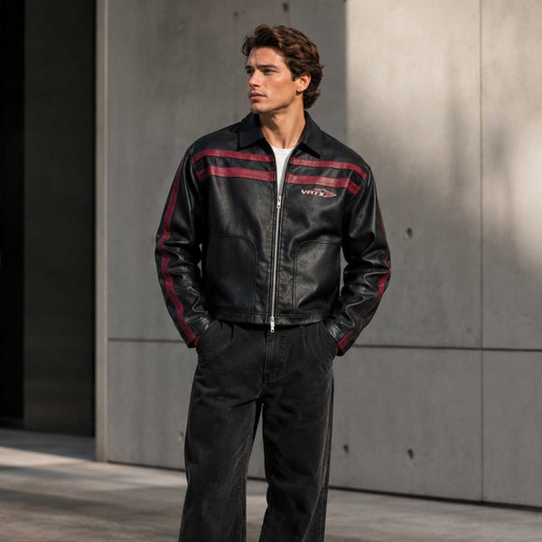 Black Leather Motocross Jacket Burgundy Stripes
Genuine Leather Oversized Biker Jacket Black Burgundy
Black Leather Racing Jacket Burgundy Stripe Detail
Vintage Style Leather Moto Jacket Oversized Fit
Premium Black Leather Streetwear Racing Jacket
Genuine Leather Motocross Jacket Burgundy Racing Stripes
Oversized Black Biker Jacket Premium Leather Style
