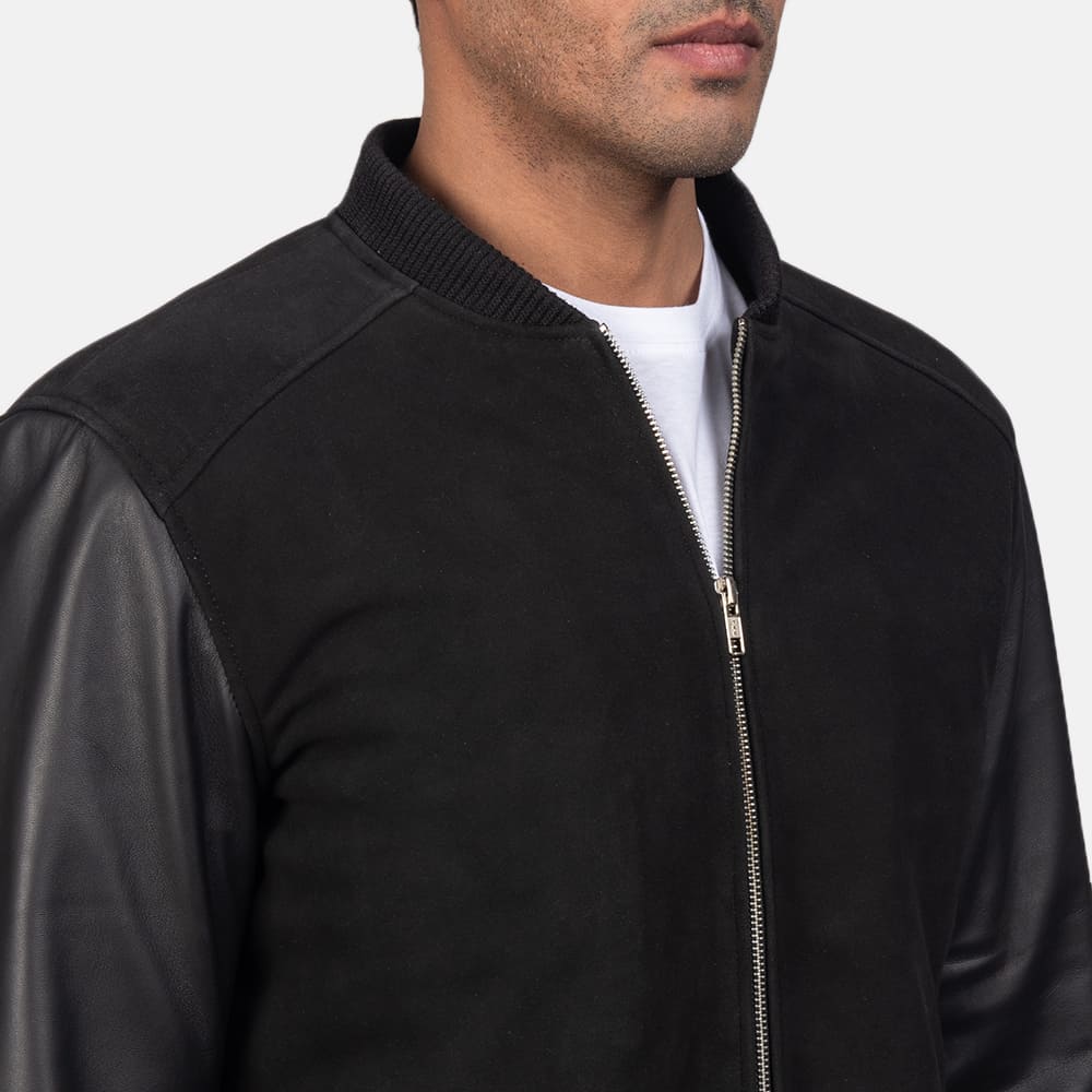 Blain Elite Black Hybrid Bomber Jacket