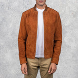Blain Luxe Brown Suede Bomber Jacket