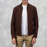 Blain Mocha Suede Bomber Jacket