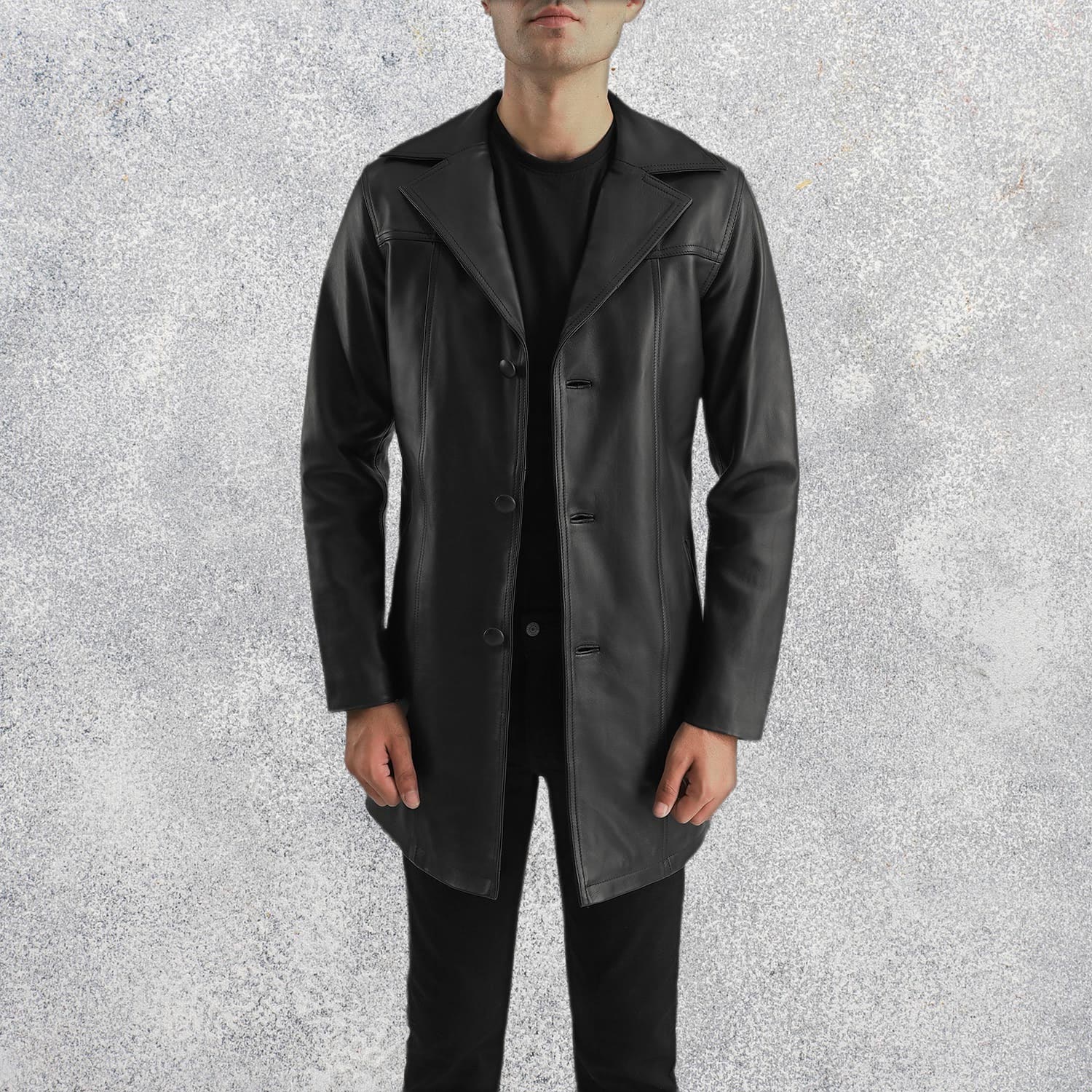 Braylon Black Men's Leather Coat