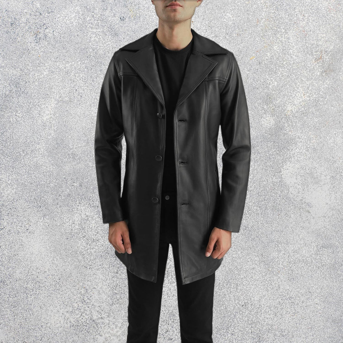 Braylon Black Men's Leather Coat