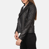 Saltco Carolyn Quilted Black Biker Jacket