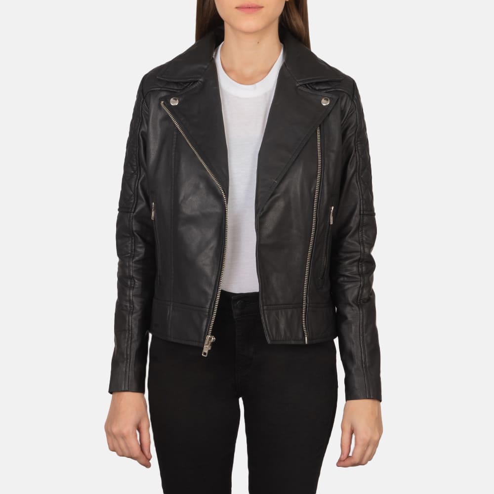 Saltco Carolyn Quilted Black Biker Jacket