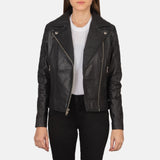 Saltco Carolyn Quilted Black Biker Jacket