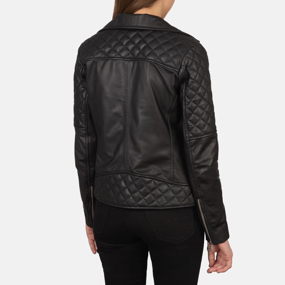 Saltco Carolyn Quilted Black Biker Jacket