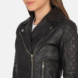 Saltco Carolyn Quilted Black Biker Jacket