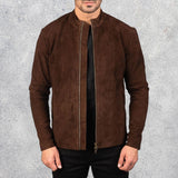 Charcoal Mocha Suede Biker Jacket