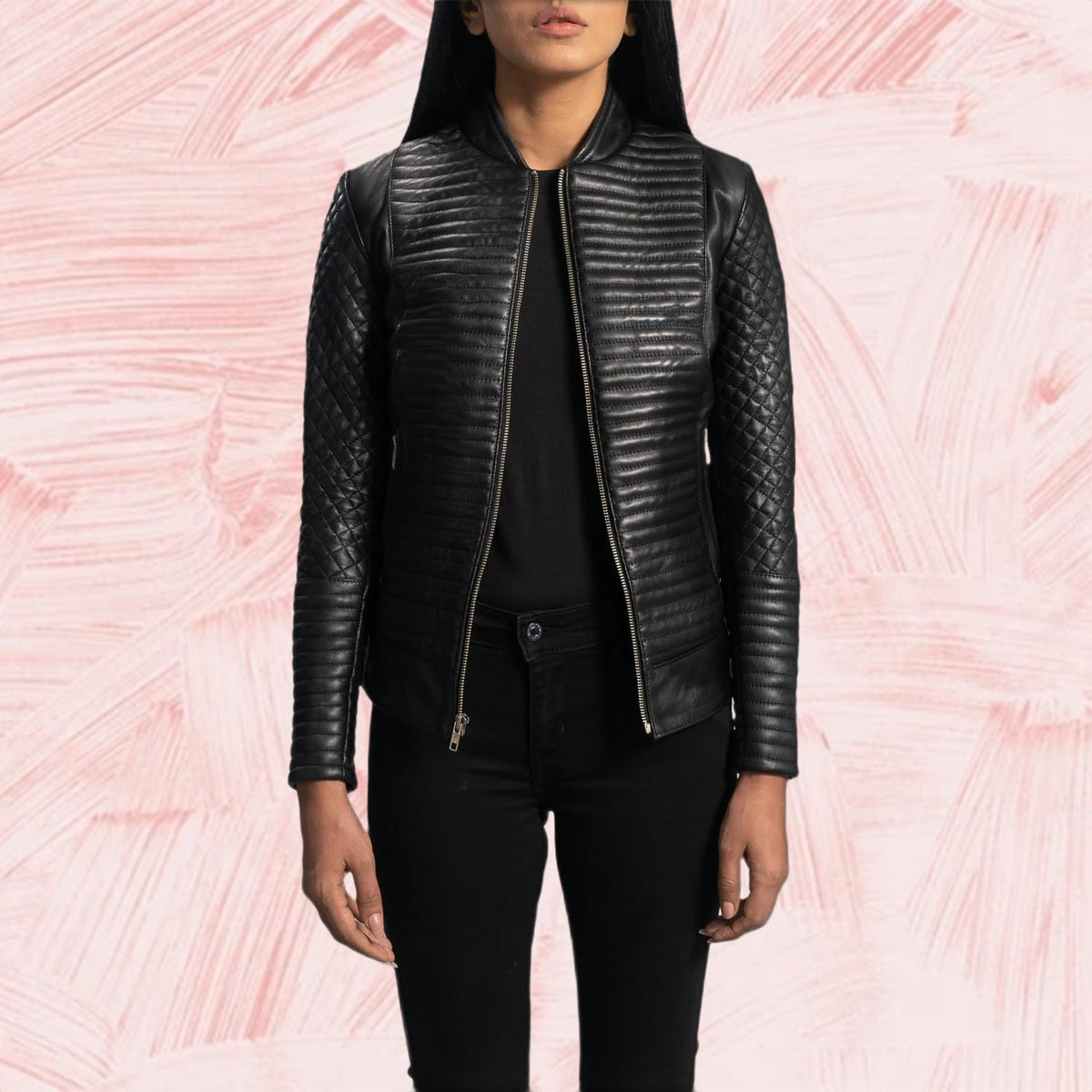 Cityscape Black Leather Biker Jacket