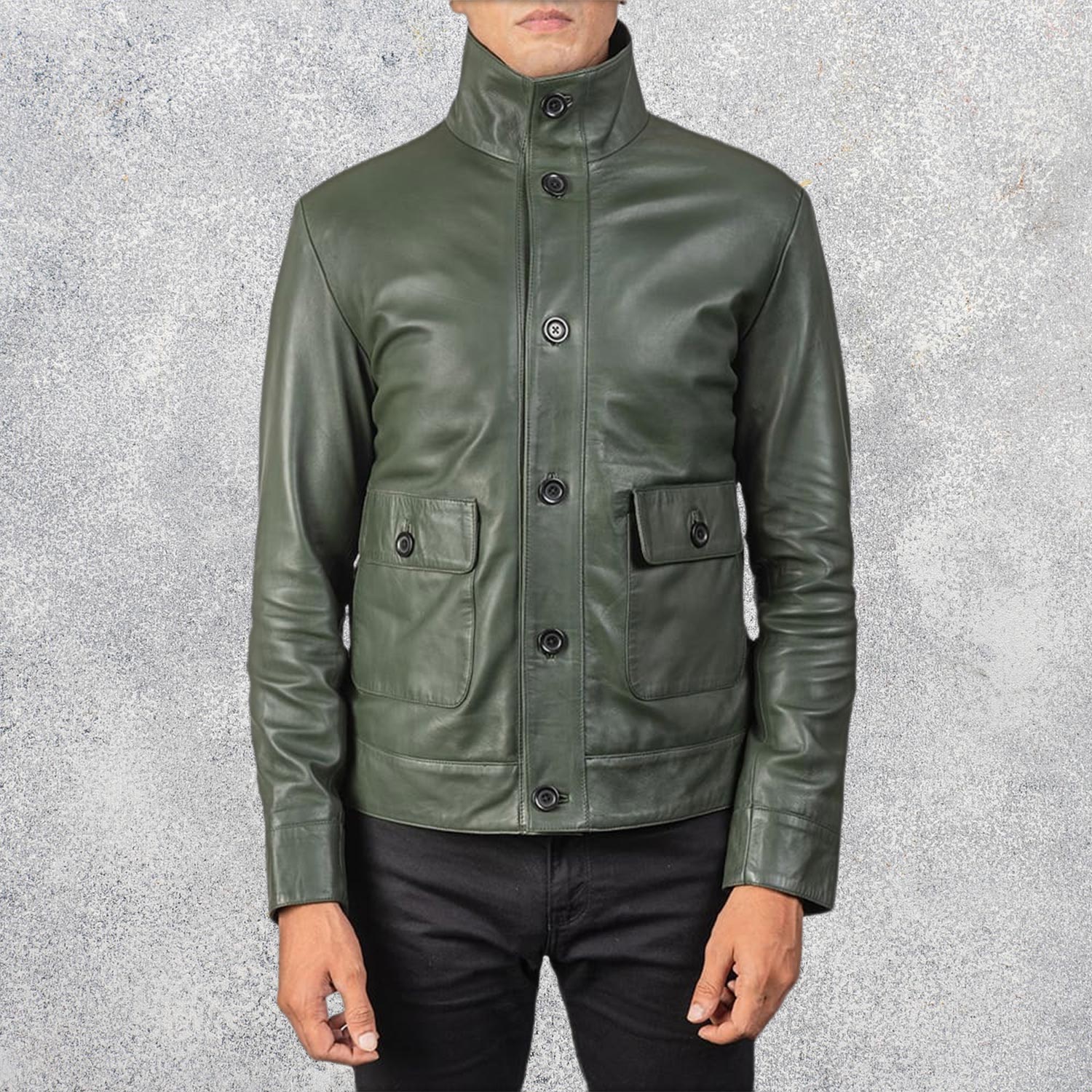 Colburn Men's Green Leather Bomber Jacket