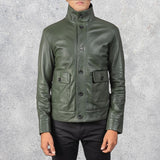 Colburn Men's Green Leather Bomber Jacket