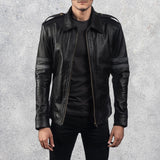 Colton Black Men's Leather Biker Jacket