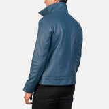 Colburn Men's Blue Leather Bomber Jacket