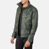 Colburn Men's Green Leather Bomber Jacket