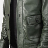 Colburn Men's Green Leather Bomber Jacket
