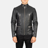 Damon Men's Black Leather Biker Jacket