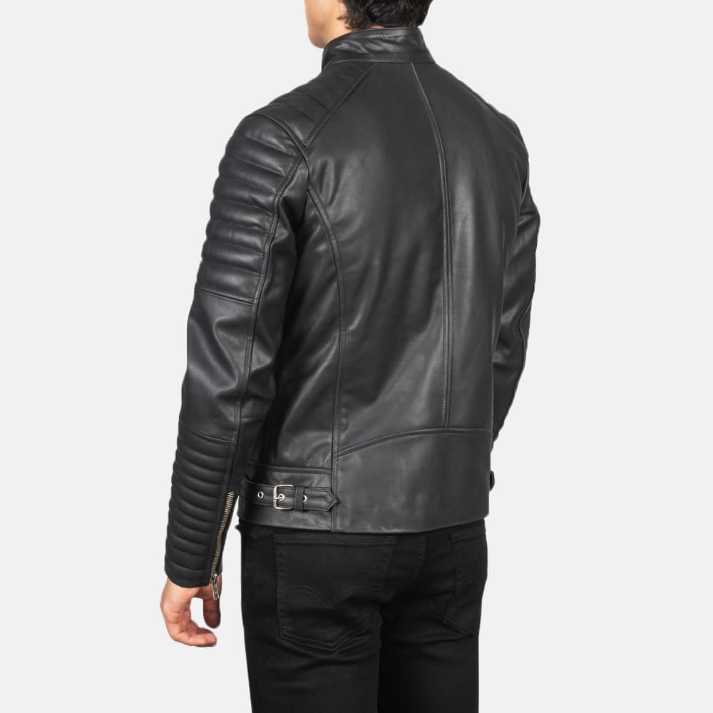 Damon Men's Black Leather Biker Jacket