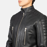 Damon Men's Black Leather Biker Jacket
