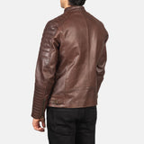 Torren Brown Leather Biker Jacket for Men