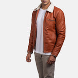 Dane Men's Tan Shearling Leather Jacket